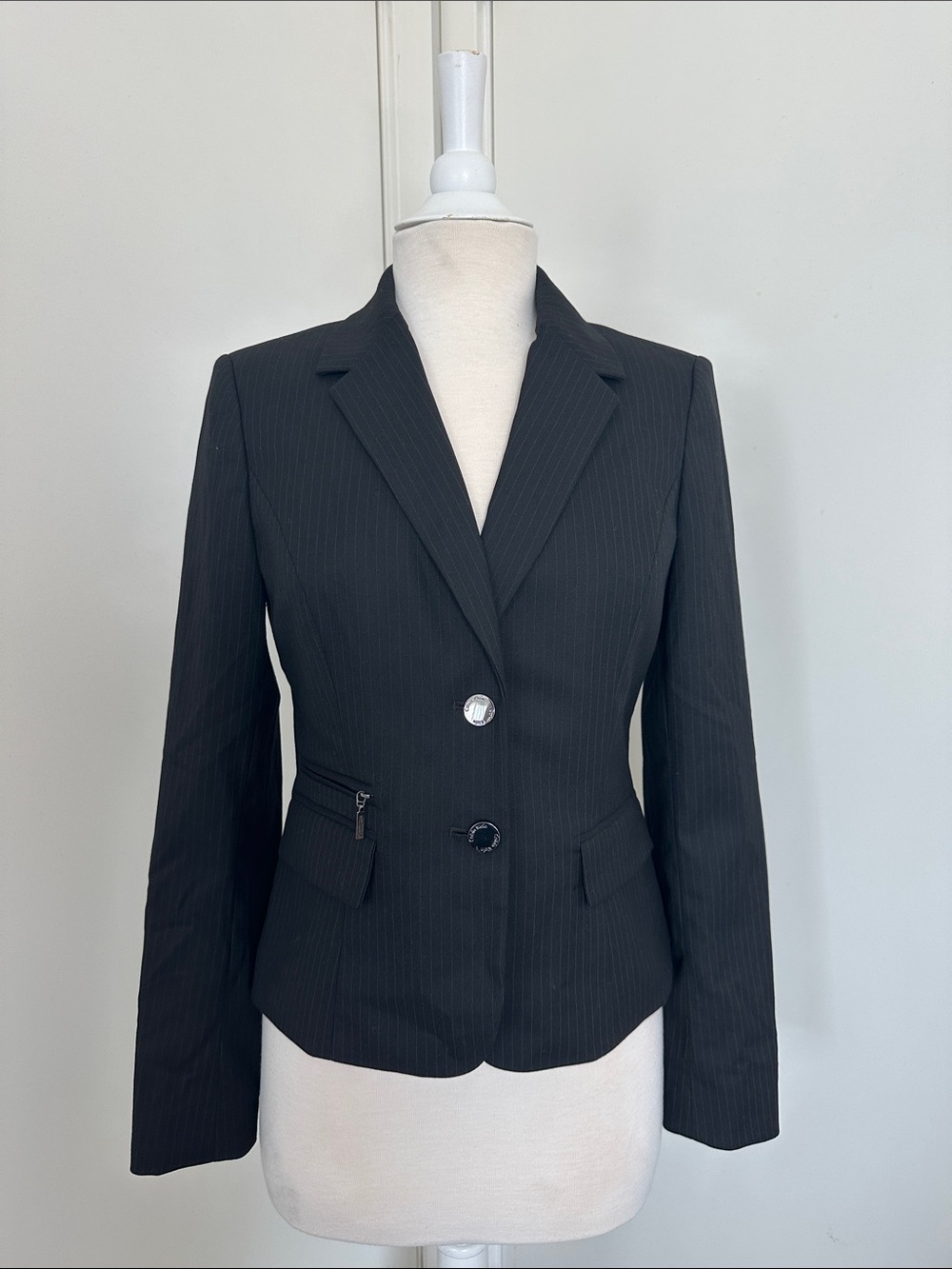 Calvin Klein Black Pinstripe Blazer